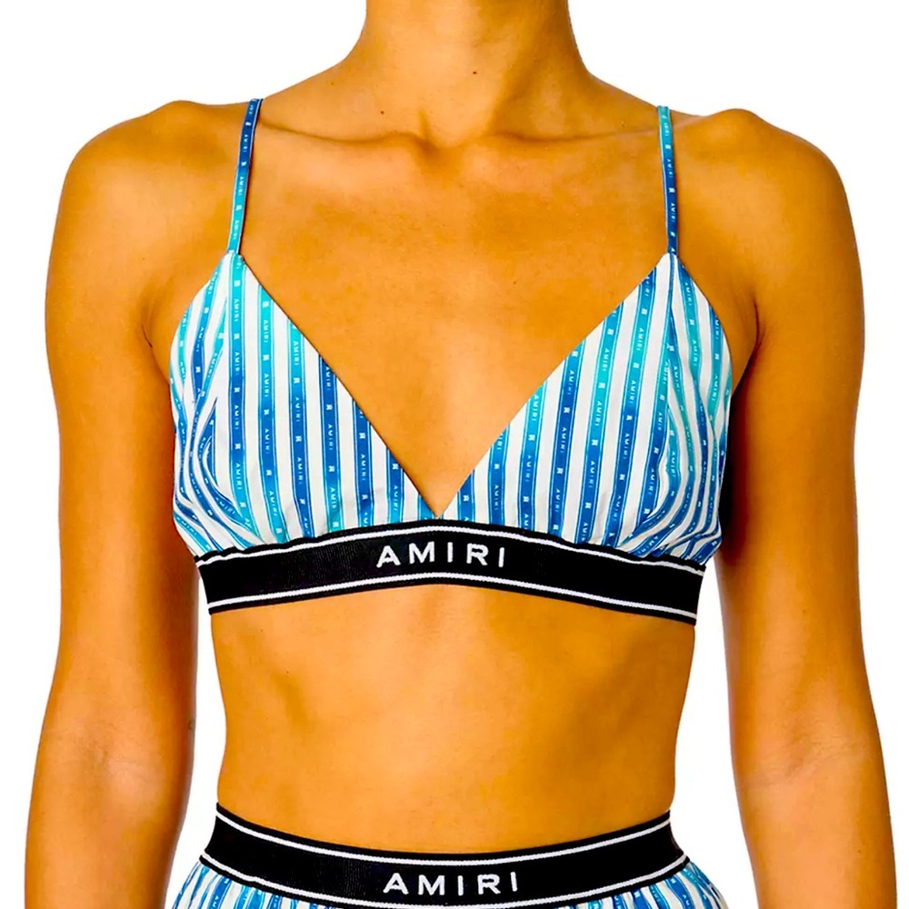 Amiri printed logo bra top